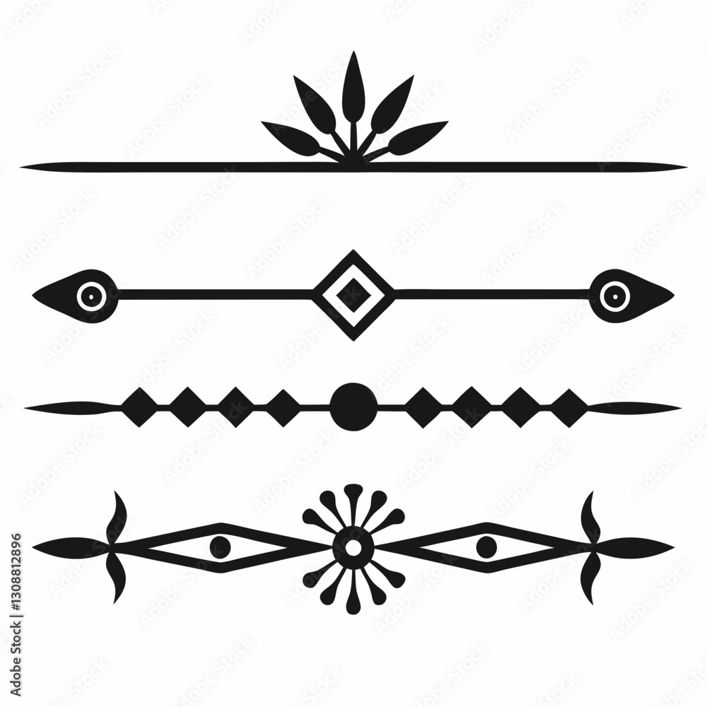 Fototapeta premium barbed wire frame. Decorative silhouette border set vector illustration