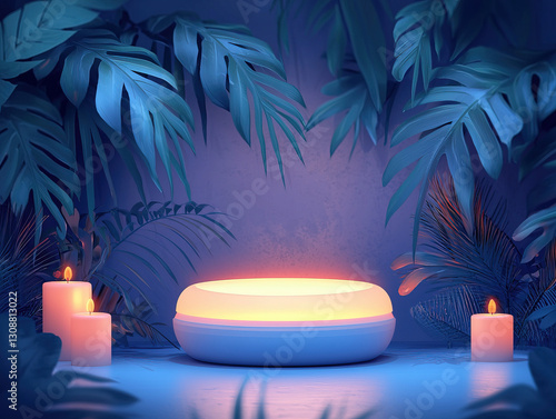 A serene depiction of a lig...