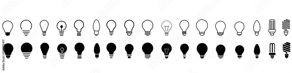Light bulb icon vector set. light illustration sign collection. electricity symbol. Light bulb icon vector set. light illustration sign collection. electricity symbol.