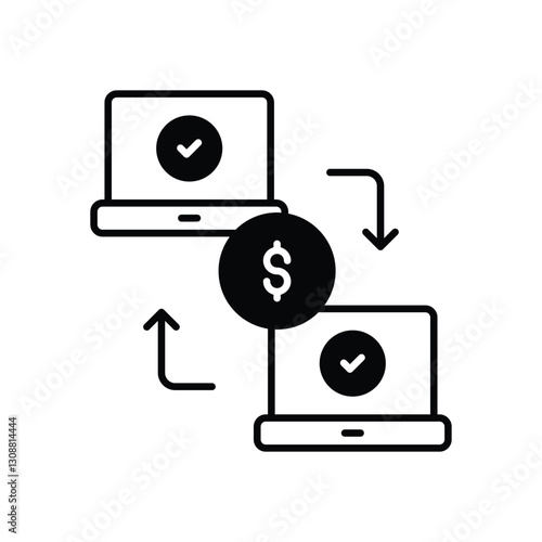 P2P Payment icon vector stock illustration