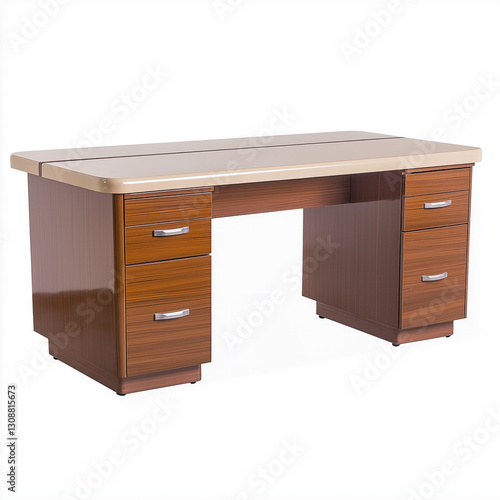 empty desk isolated