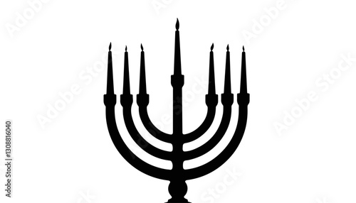 Menorah silhouette against a white background