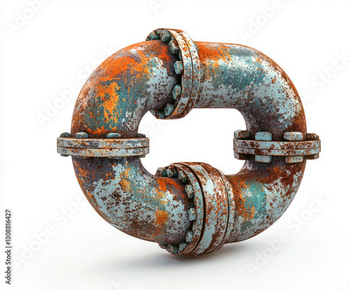 industrial pipe isolated