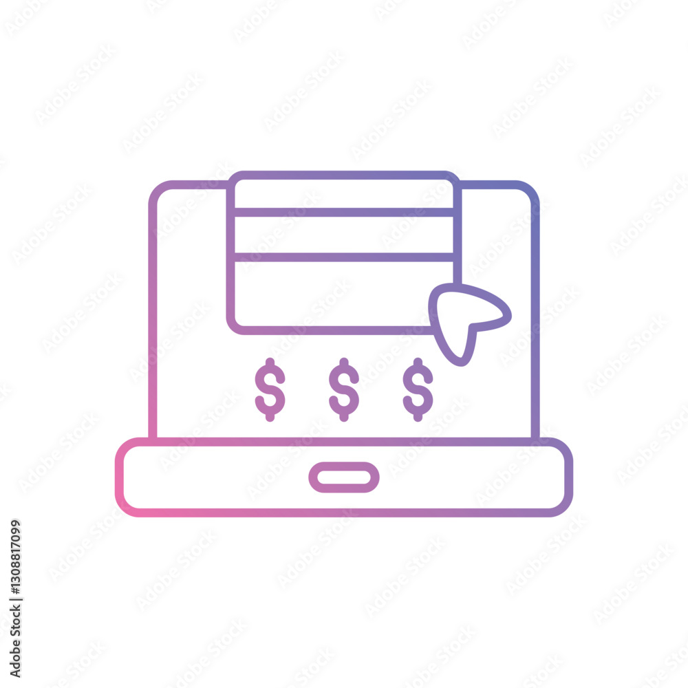 Virtual Card icon vector stock illustration Virtual Card icon vector stock illustration