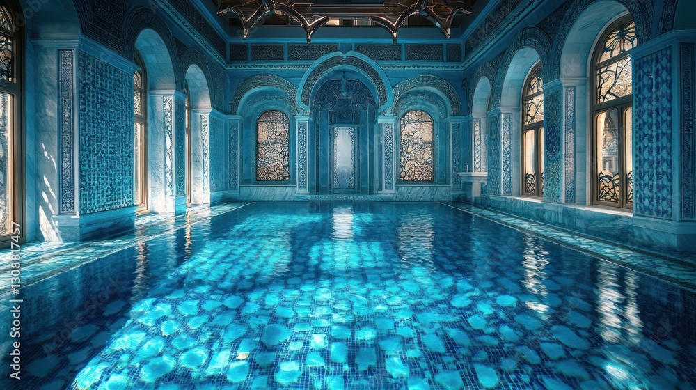Obraz premium Luxurious Blue Pool Interior