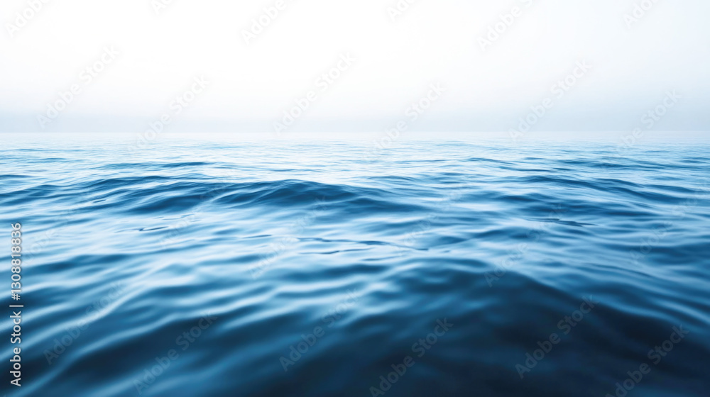 Calm ocean waves beneath bright sky in serene seascape Calm ocean waves beneath bright sky in serene seascape