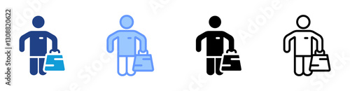 Consumer icon set multiple style collection