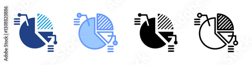 Market Share icon set multiple style collection