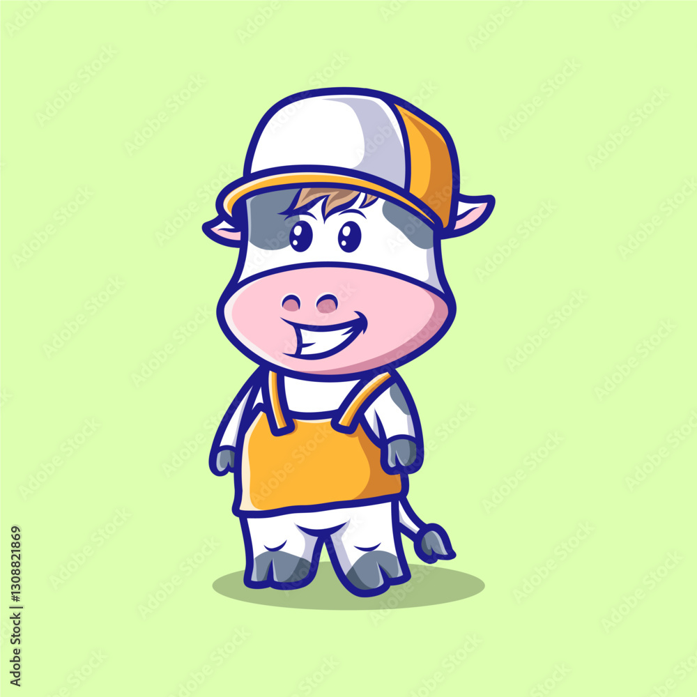 vector illustration of repairman cow mascot cartoon vector illustration of repairman cow mascot cartoon