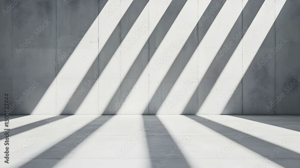 Abstract Modern Interior with Light and Shadow Patterns on Wall Abstract Modern Interior with Light and Shadow Patterns on Wall