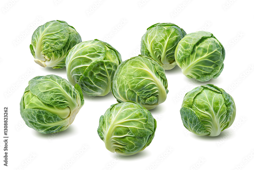 Fototapeta premium Pile of brussels sprouts isolated on white background. With shadow