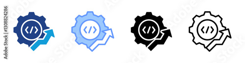 Development icon set multiple style collection