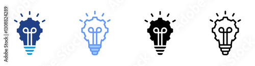 Implementation icon set multiple style collection