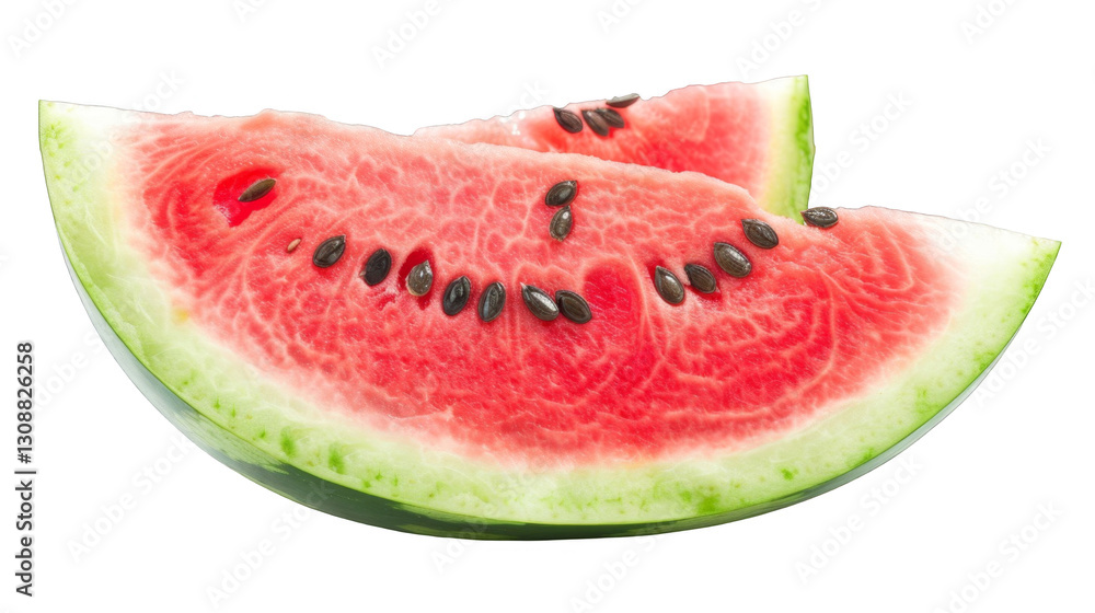 Deliciously vibrant pink watermelon slice exuding freshness and summer vibes Deliciously vibrant pink watermelon slice exuding freshness and summer vibes