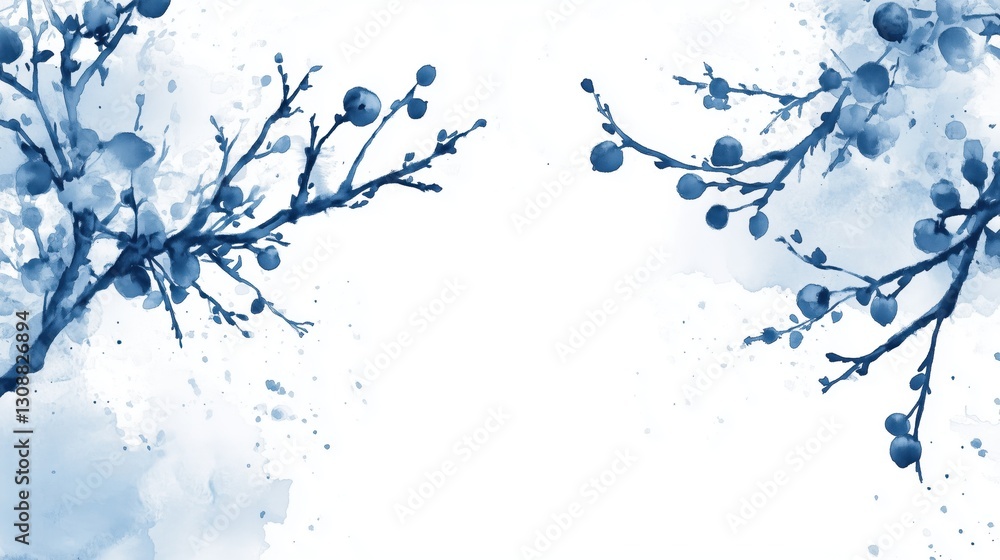 Obraz premium Chinese style ink wash flower painting