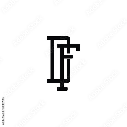 DF monogram logo design letter text name symbol monochrome logotype alphabet character simple logo