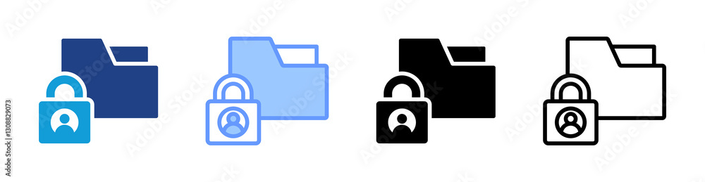 Privacy icon set multiple style collection Privacy icon set multiple style collection