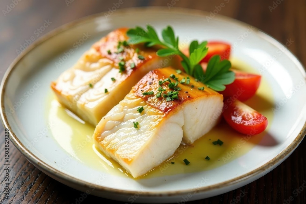 Perfectly portioned seabass slices, pristine white , wildlife, bright, filet Perfectly portioned seabass slices, pristine white , wildlife, bright, filet