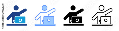 User icon set multiple style collection