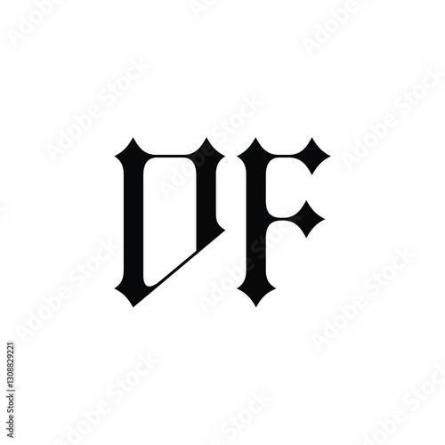 DF monogram logo design letter text name symbol monochrome logotype alphabet character simple logo