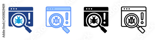 Malware icon set multiple style collection
