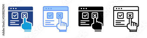 Opt Out icon set multiple style collection