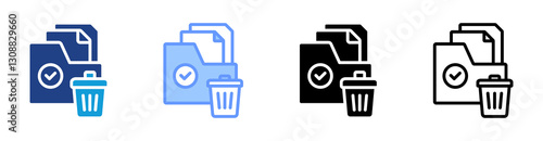 Data Erasure icon set multiple style collection