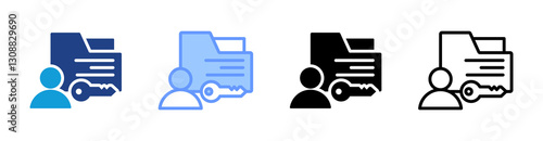 Data Ownership icon set multiple style collection