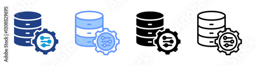 Data Controller icon set multiple style collection
