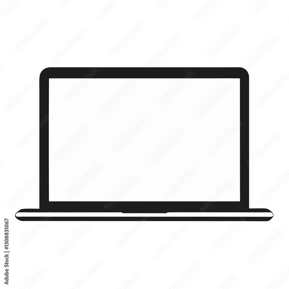 minimalistic laptop icon with thin outline, black and white design
minimalistic laptop icon with thin outline, black and white design