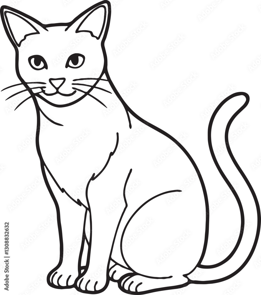 Vector illustration of a cat created using generative AI Vector illustration of a cat created using generative AI