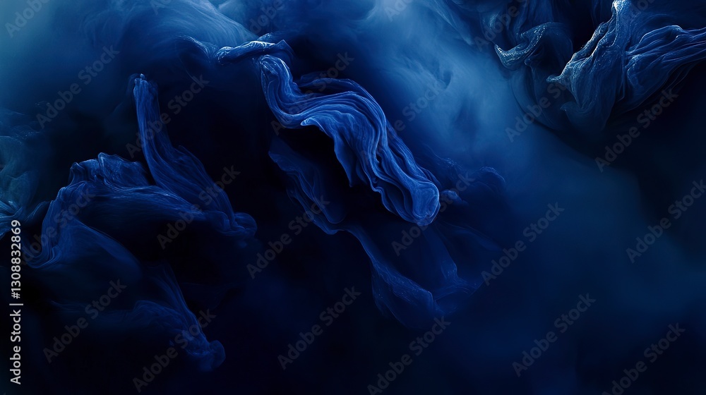 Fototapeta premium Dark indigo and navy clouds, moody and sleek with soft shadows