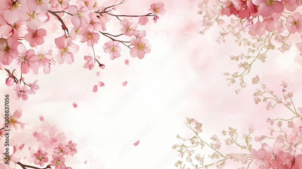 Fototapeta premium Chinese style ink wash flower painting