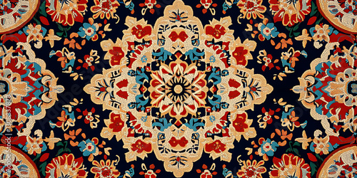 Seamless Traditional Emirati Sadu Weaving Pattern in Earthy Tones for Textile, Rugs, or Interior Design