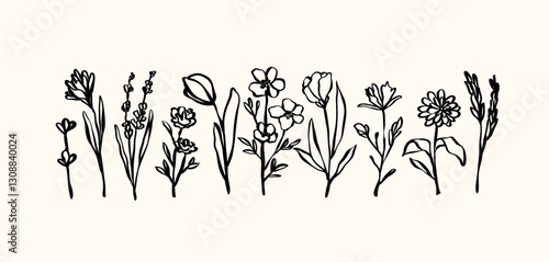 hand drawn yellow flowers icon set romantic beautiful spring flower backgrounds for wedding card invitation or decoration in vector