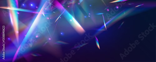 Crystal light leak effect for photo overlay. Ethereal Lens rainbow light streak transparent effect. Light effect of rainbow retro film for use over photos as an overlay or screen filter.	
