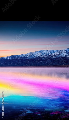 Wallpaper Mural Vibrant sunset over a serene lake reflecting colorful mountain peaks Torontodigital.ca
