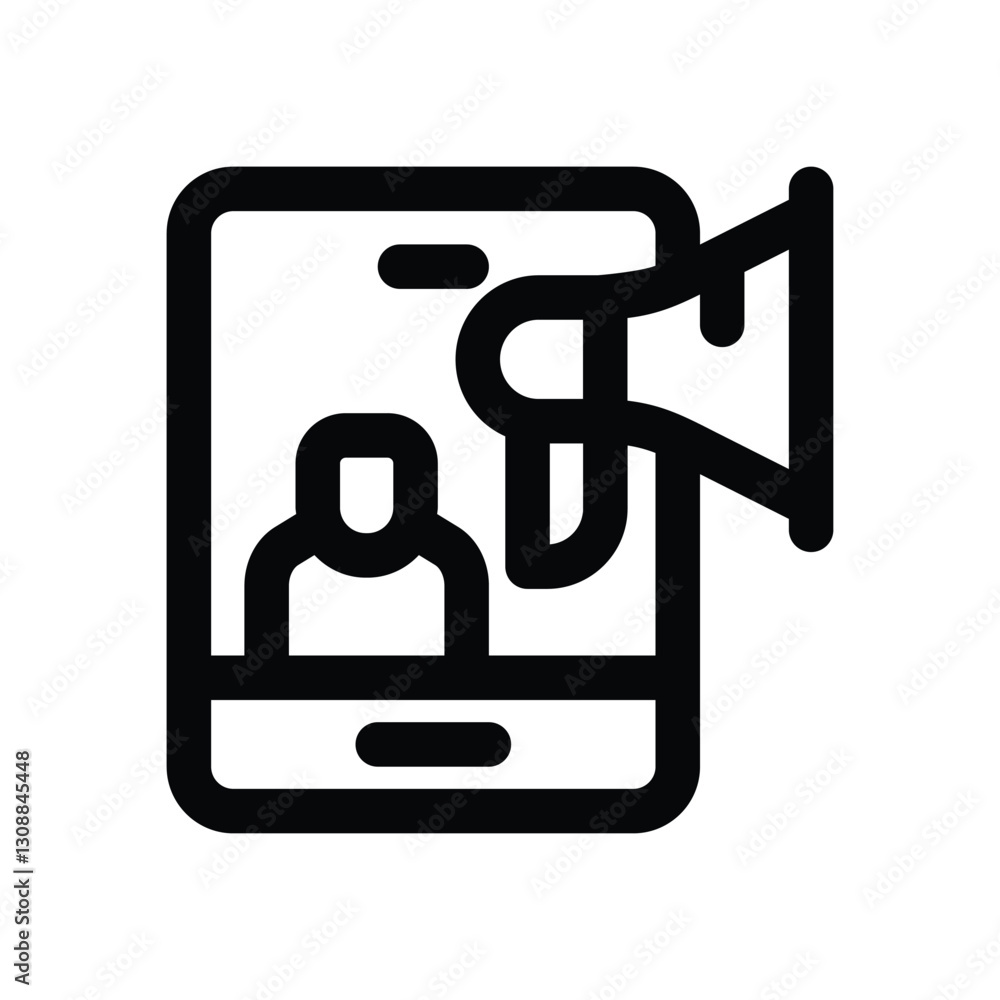 influencer marketing line icon. Clean and minimalist vector icon for websites, mobile apps, presentations, and logos. Fully scalable and customizable for any project. influencer marketing line icon. Clean and minimalist vector icon for websites, mobile apps, presentations, and logos. Fully scalable and customizable for any project.