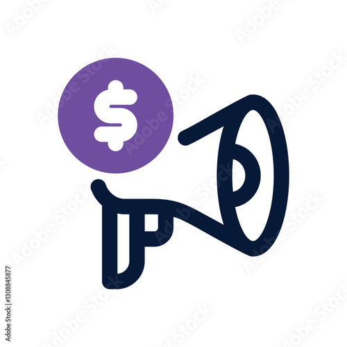 sponsored dual tone icon. Sleek and modern vector icon for websites, mobile apps, marketing materials, and corporate design. Fully scalable and ready to use.