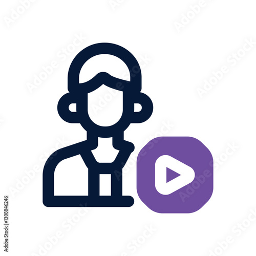 content creator dual tone icon. Sleek and modern vector icon for websites, mobile apps, marketing materials, and corporate design. Fully scalable and ready to use.