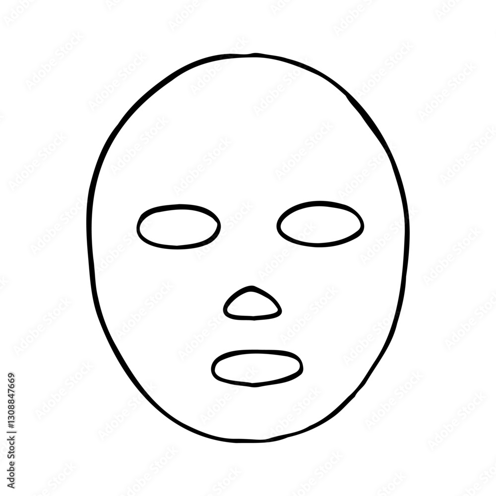 face mask cosmetic full face - line art drawing face mask cosmetic full face - line art drawing