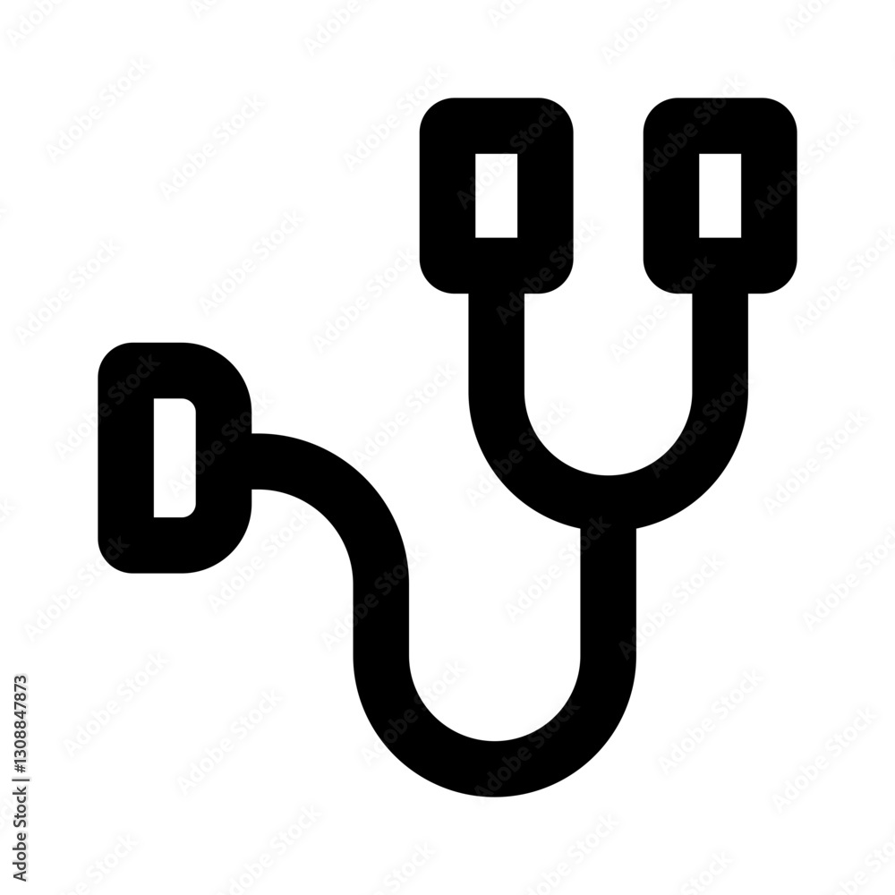 stethoscope outline black style stethoscope outline black style