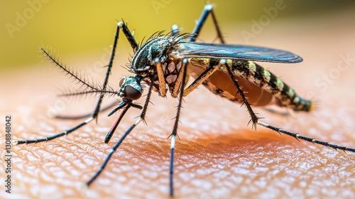 Wallpaper Mural Close-Up of a Mosquito Feeding on Skin, Detailed Macro Photography of Insect Life Cycle and Nature Torontodigital.ca