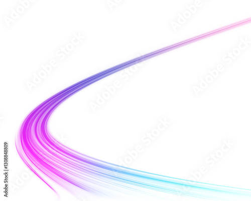 Sport car is made of polygons, lines and connected dots. Racing cars dynamic flash effects city road with long exposure night ligh. Vector PNG glitter light fire flare trace.	