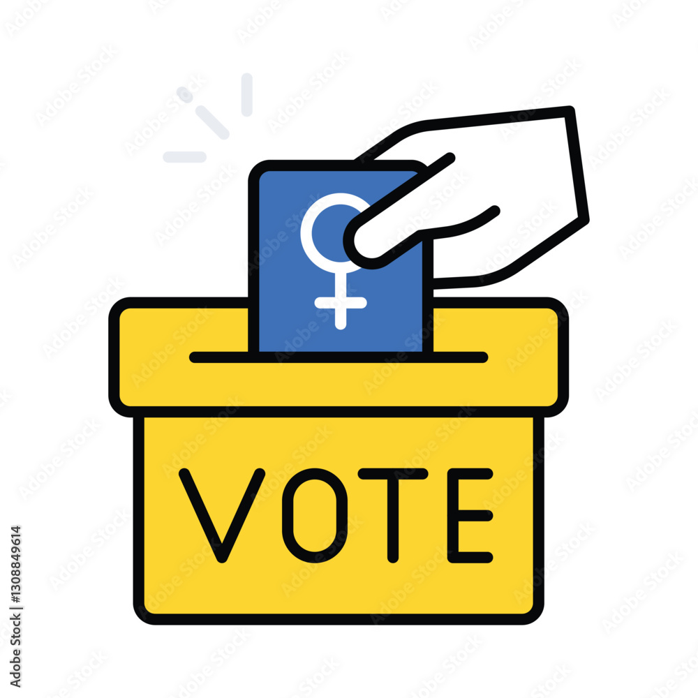 Fototapeta premium Vote vector filled outline icon. EPS 10 file