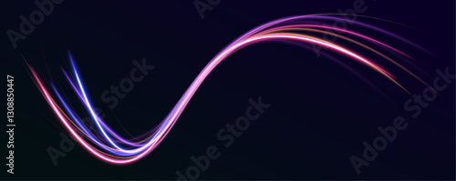 Blue light streaks with fiber optics and speed lines create a futuristic background for 5G or 6G wireless data transmission. High-speed internet concept. Abstract design for modern technology.