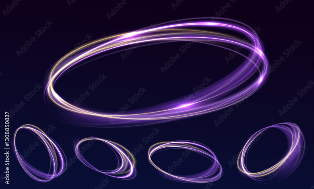 Futuristic glowing circle frames set, bright colors and smooth transitions. Neon light effect with radiant halo flare and digital 3D design. Abstract magic portal with luminous energy. Futuristic glowing circle frames set, bright colors and smooth transitions. Neon light effect with radiant halo flare and digital 3D design. Abstract magic portal with luminous energy.