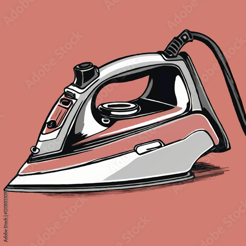 electric iron cartoon vector ornament