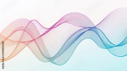 Calming Rhythms mental. A soothing abstract visualization featuring soft gradient colors and sound wave motifs for relaxation and meditation. Abstract calming visual.