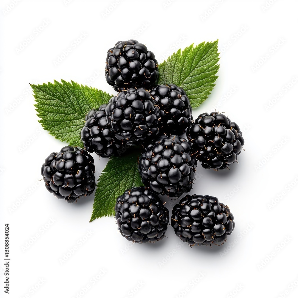 Fresh blackberries isolated on a white background. Fresh blackberries isolated on a white background.